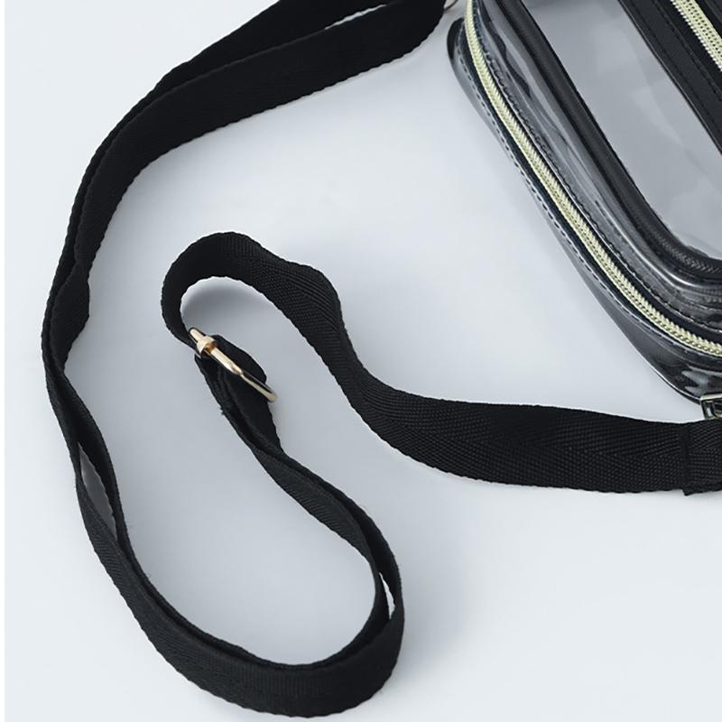 1Pc Mini Solid Color Transparent Pvc Portable Waterproof Shoulder Bag Suitable For Girls, White-Collar Outdoor Travel Shopping