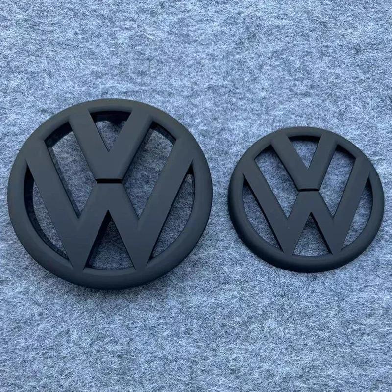 

VW GTI GOLF For VOLKSWAGEN VW 2026 New Emblems Car Trash 2pcs 135mm 110mm Car Front Grill Badge and Rear Trunk Emblem Lid Logo C матовий чорний колір