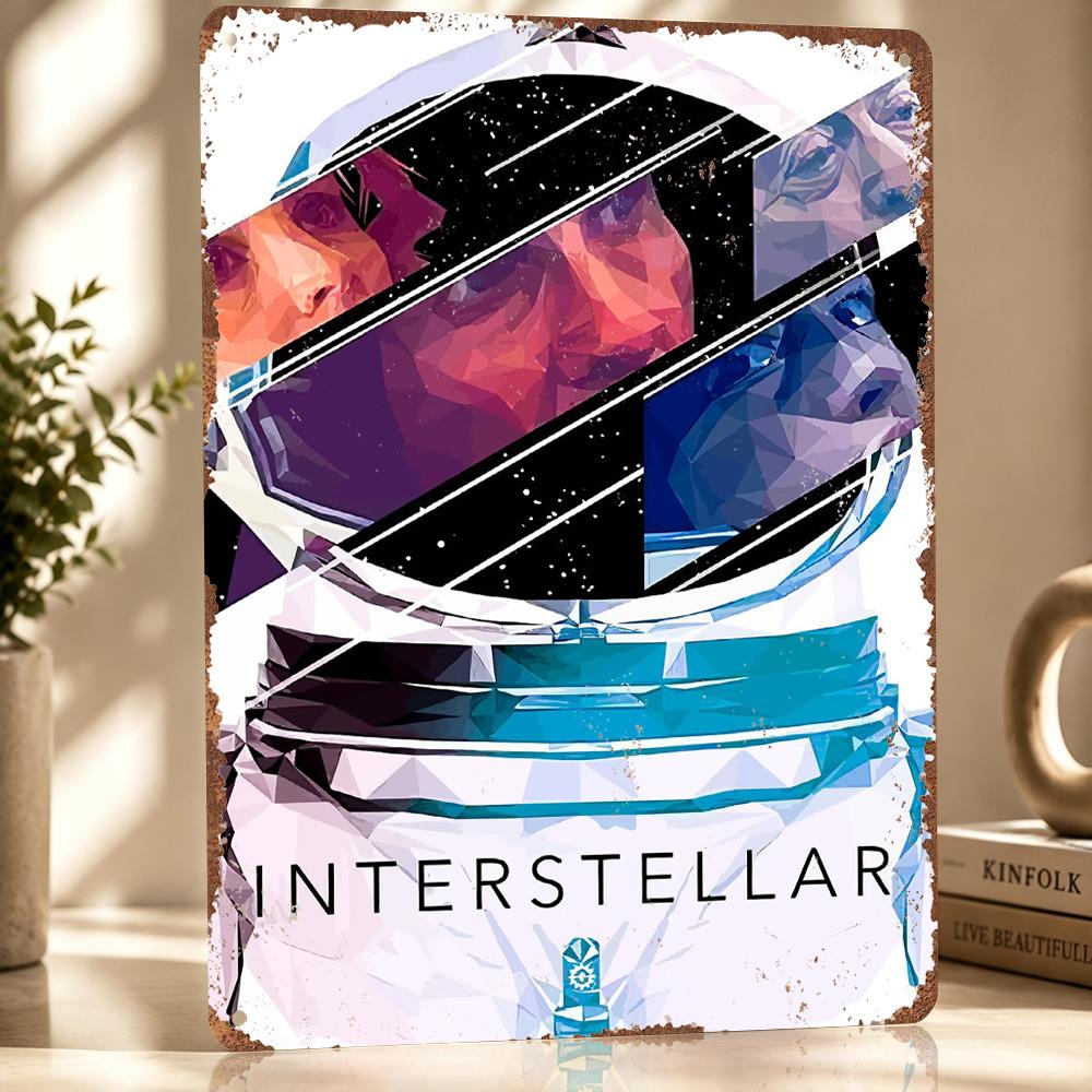Interstellar Personalized D Textured Metal Poster Wall Art Tinplate Sign for Decor Living Room Interior Decoration Wand Deko
