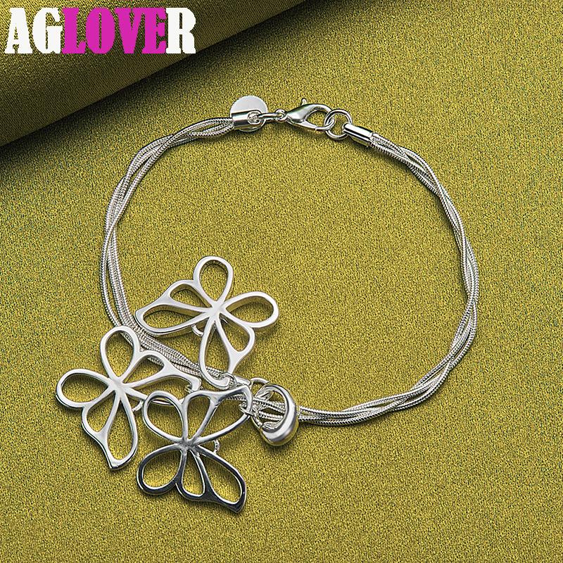 Collier et bracelet papillon en argent sterling 925