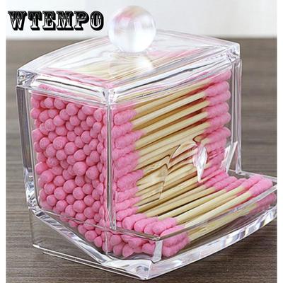 Tampoane de bumbac acrilic Cutie suport de depozitare Portabil transparent machiaj tampon de bumbac Recipient cosmetice Carcasă organizatoare de bijuterii