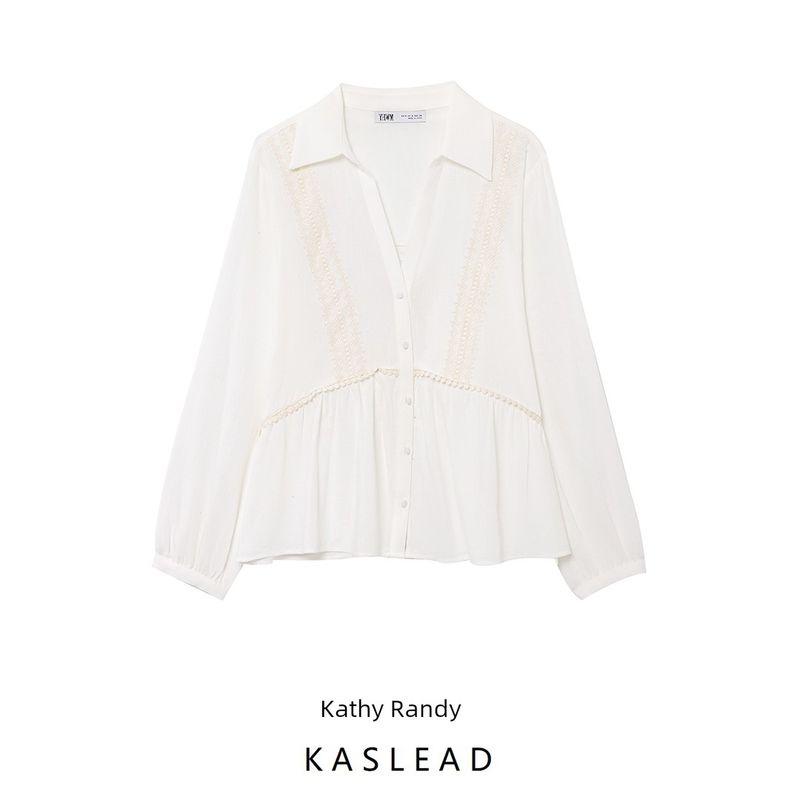 Kaslead New Arrival Women's Fashion Style Fashionable All-Match Blended Vacation Style Shirt 2298066
