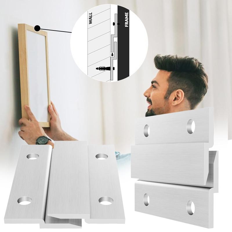 Lega di Alluminio Forma a Z Staffa a Muro Foto Gancio Facile da Installare Antiruggine Gancio Universale Appendere Sicuramente Foto Specchio Ganci da Parete