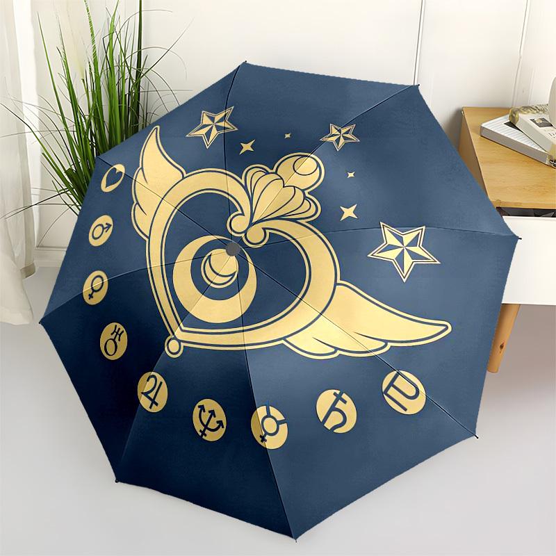 

1pc Winged Heart Symbol with Stars Umbrella with Plastic Handle,Suitable for All Seasons Home Travel Outdoor UmbrellaM1008