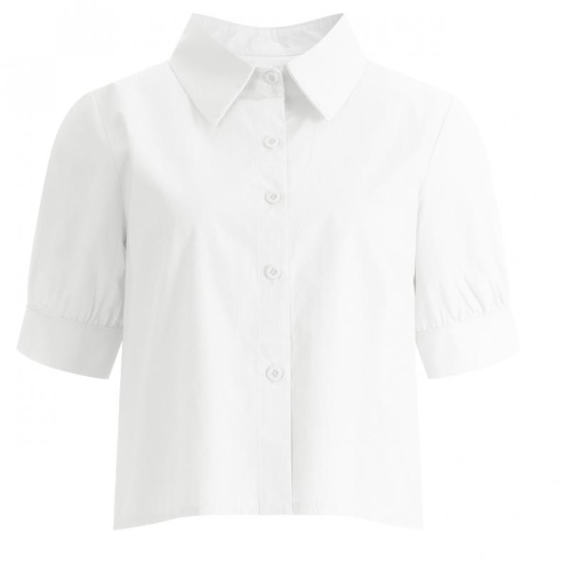 Shop Women Collar Neck Semi Crop Pleated Shirt Blouse Ean Wbl 1401 Sora