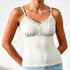 Lace-trimmed V-neck halter top Comfortable, sweet and sexy women's blouse