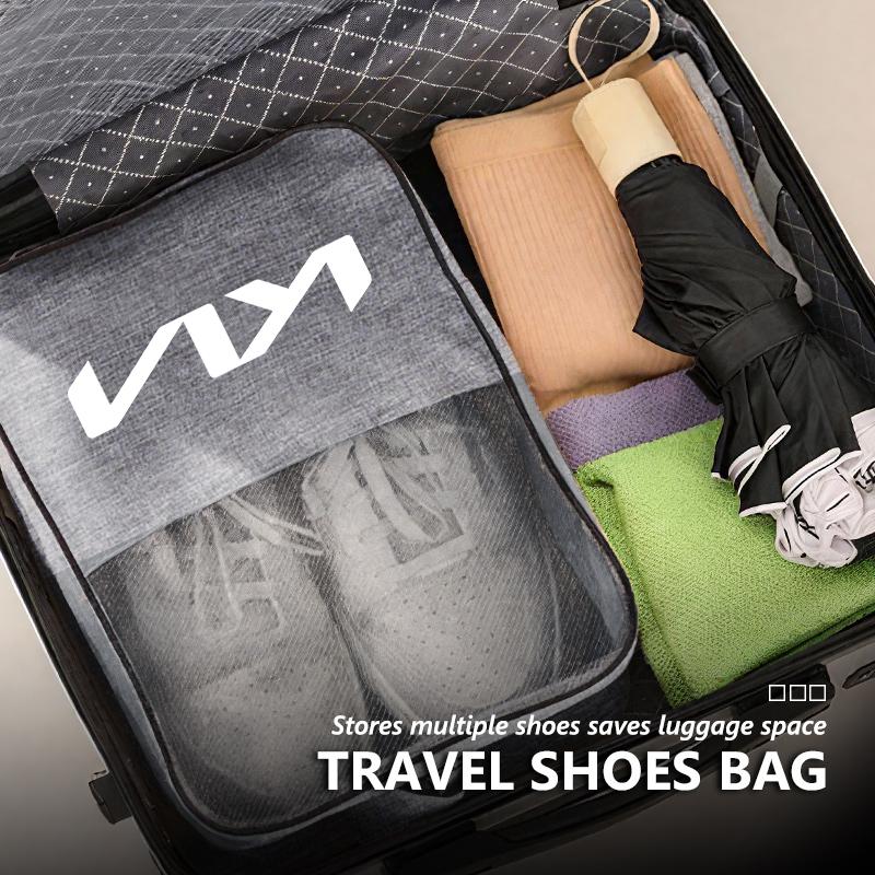 OXXN7 Car Logo Travel Shoes Storage Bag Waterproof Organizer Shoe Bags For KIA Ceed Sportage Rio K5 K2 Optima Cerato Venga Sedona