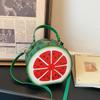 Petit Sac à Main Rond pour Femme Créatif en Forme de Pastèque Sac Bandoulière Dame Filles Porte-Monnaie Téléphone Sac Mignon Amusant Sac Cabas Mode
