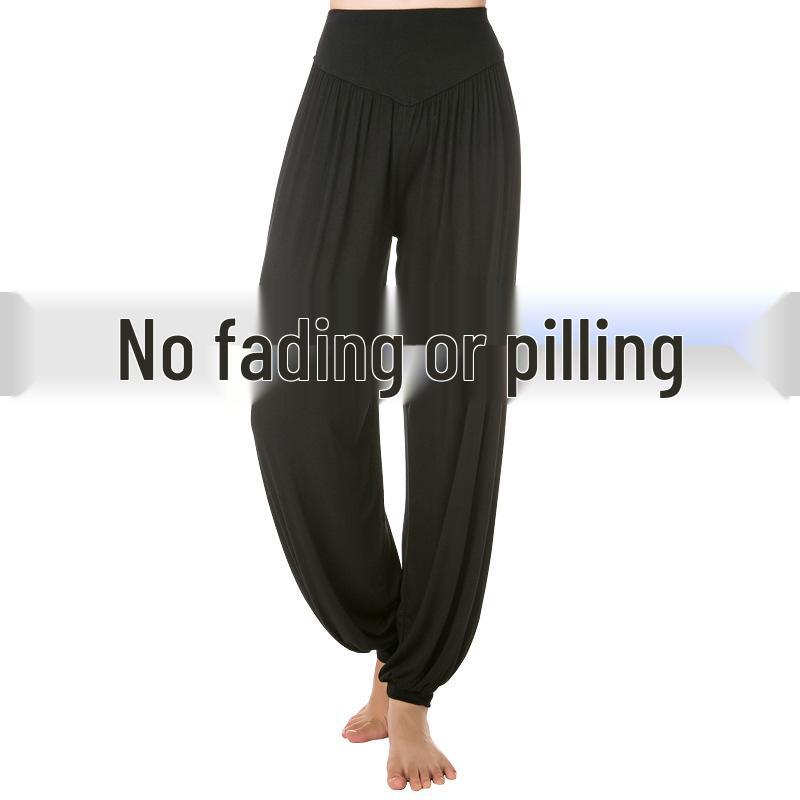 Dámské modální harémové kalhoty s širokými nohavicemi na jógu: Dlouhé, pohodlné taneční/sportovní sukně-kalhoty