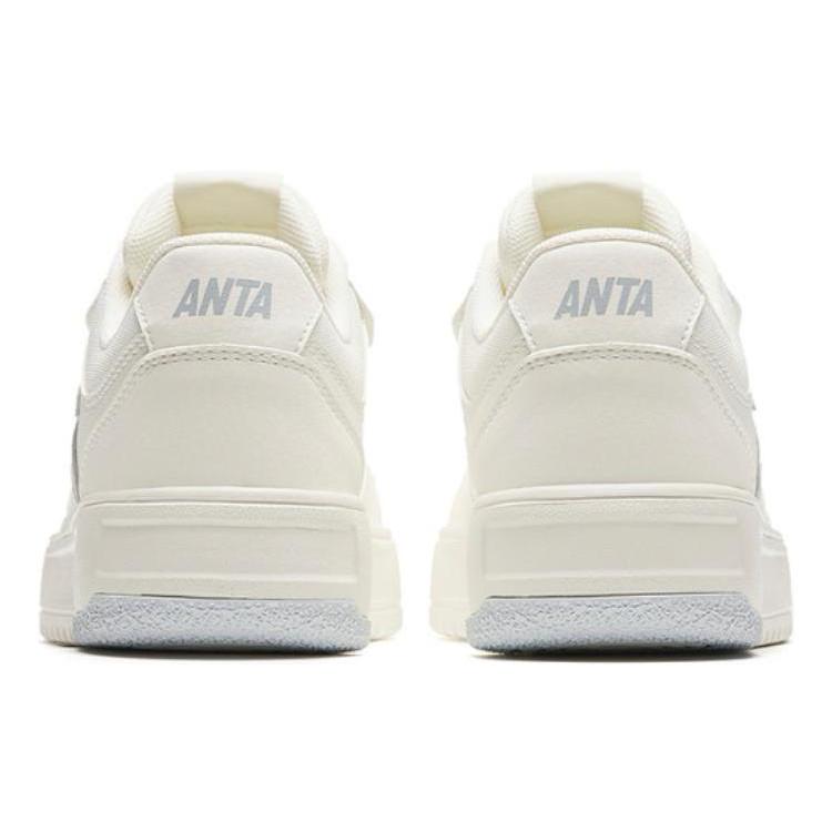 New Anta Basic Life Collection Anti Slip Wear Resistant Low Top Skateboard Shoes Women's White Gray 122418016-1