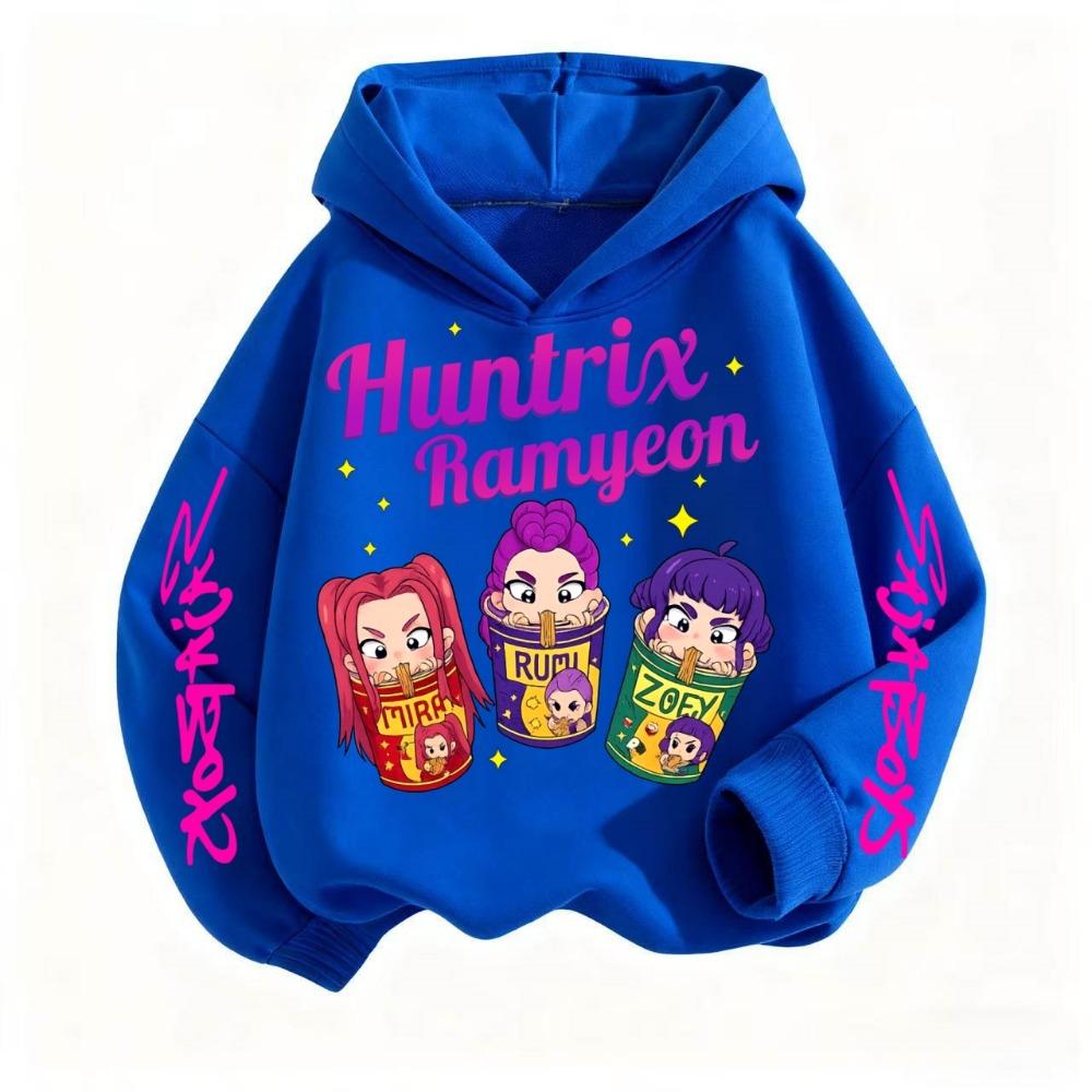 

K-pop Толстовки Охотники на демонов Девочки С длинным рукавом Верхняя одежда Саджа Принт Толстовка с капюшоном для детей Модный пуловер Детские топы 100