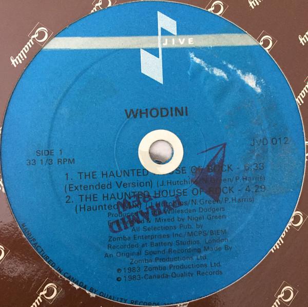

12inch Record WHODINI The Haunted House Of Rock JVD012 Jive 1983 Canada Rap HipHopRB Used