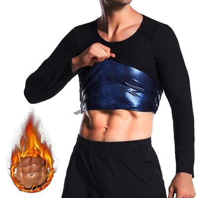 Men Sauna Sweat Suits Long Sleeve Sports T-shirt Gym Exercise Athletic Tank Tops Workout Shapewear Waist Trainer Body Shaper Sweatshirts