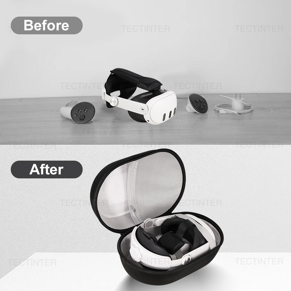 Hard Carrying Case For Meta Quest 3 VR Glasses Portable Storage Bag Travel Shell for Quest 3S VR Headset Controller Accessories