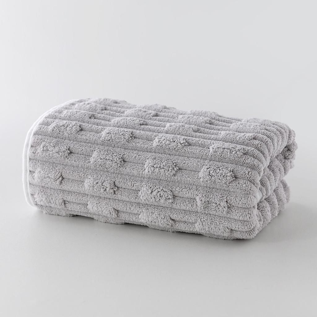 Premium Bamboo Plush Coral Fleece Towel - Anti-Shedding, Thick High-Density Face Towel