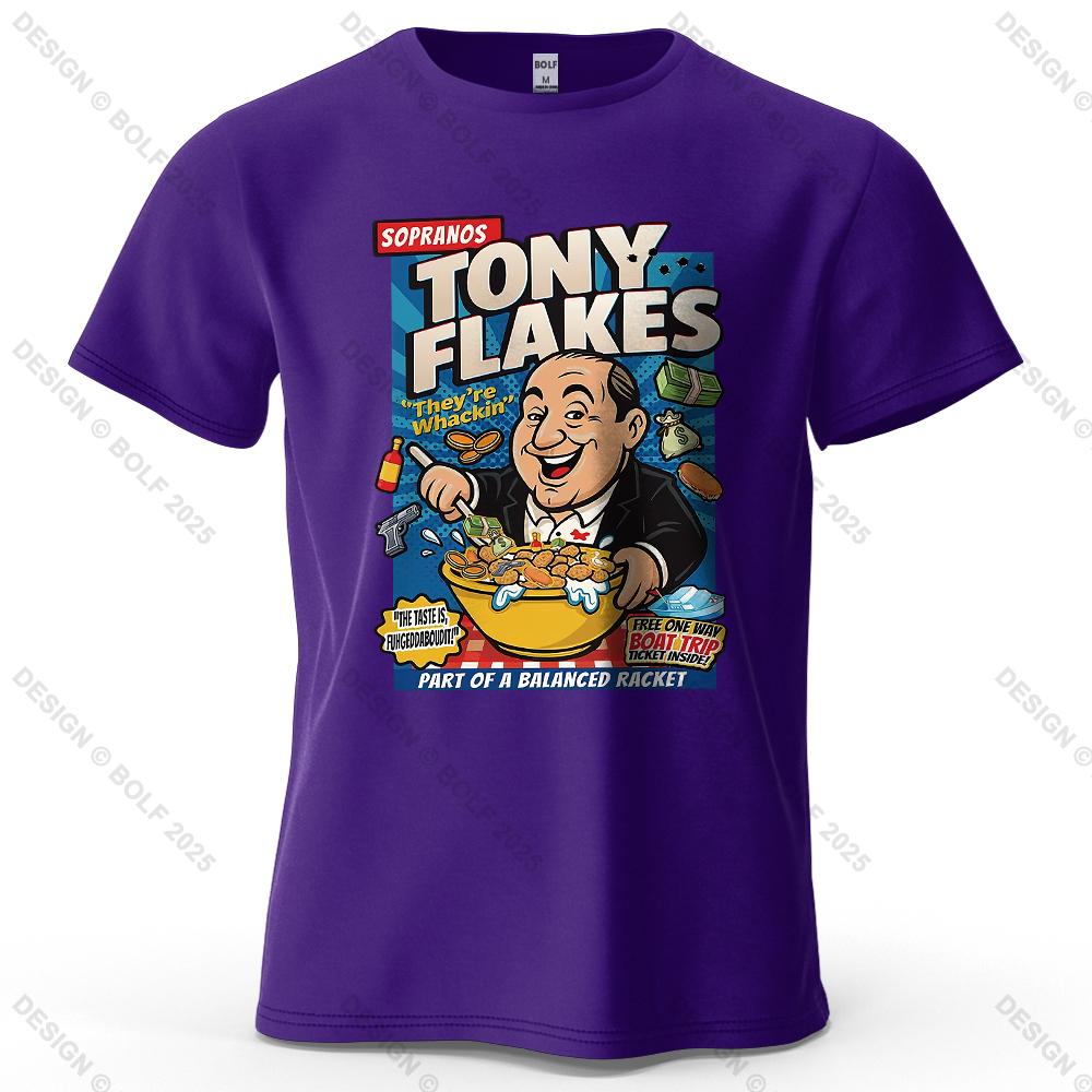 Футболка мужская с принтом Sopranos TONY FLAKES 100% хлопок оверсайз юмористические яркие графические футболки для женщин топы футболки уличная одежда