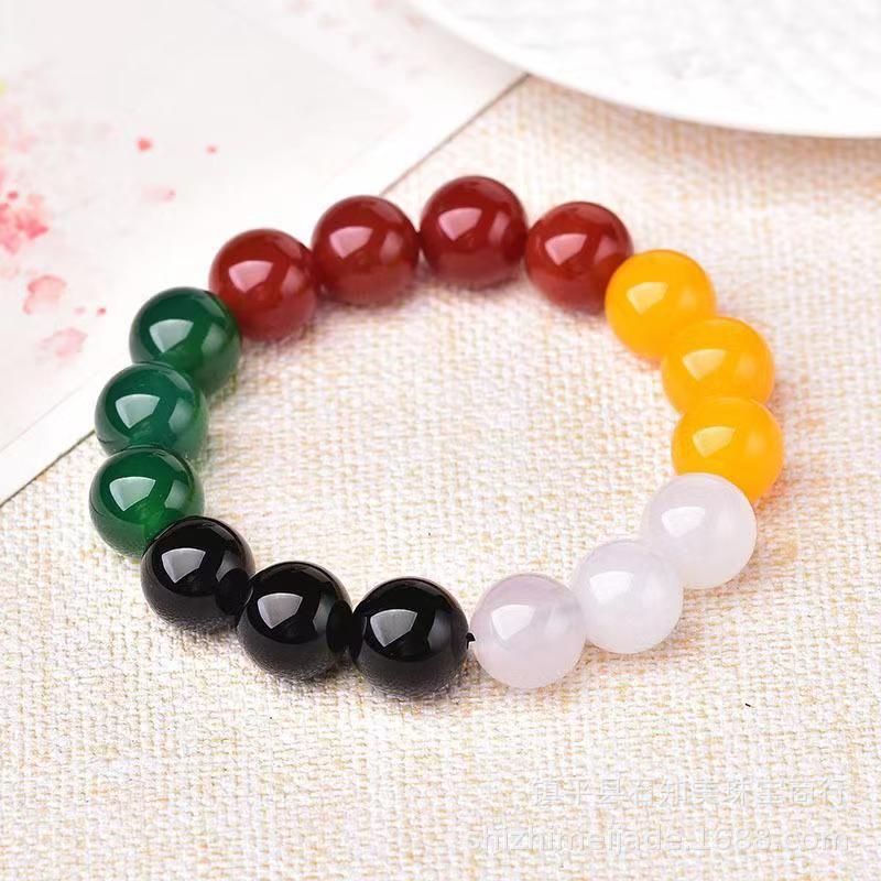 Five Elements Agate  Multi-Treasure Chalcedony Bracelet - Couple Style, Fashionable Crystal Design, Trending.