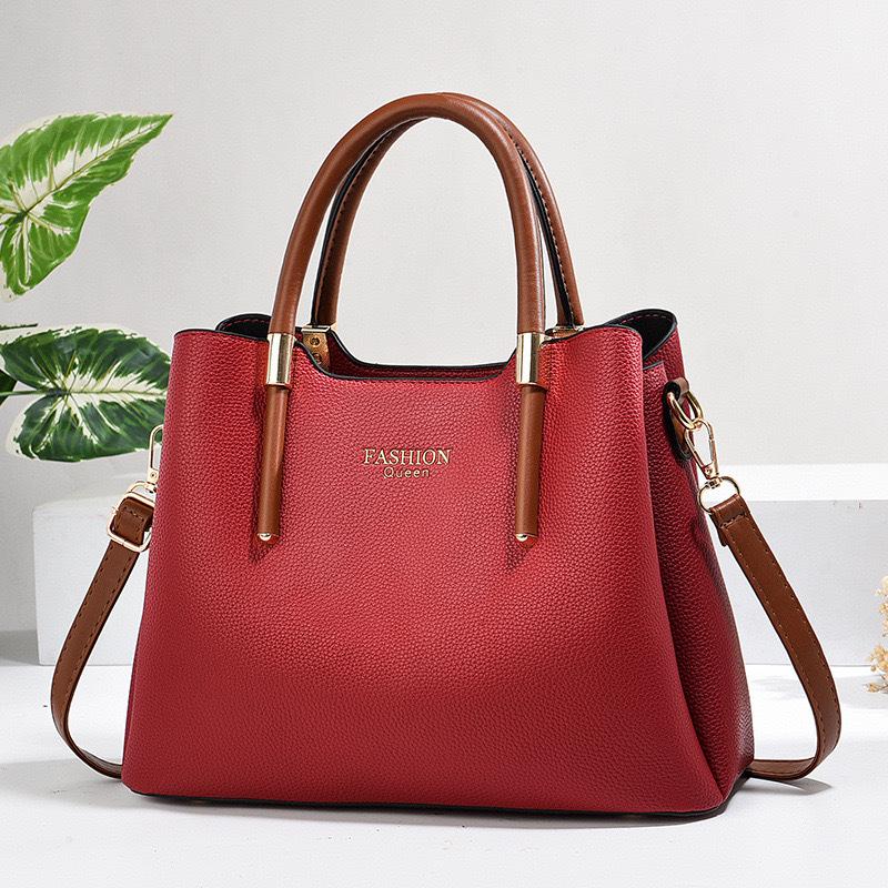 

2024 Women s Large Capacity Simple Shoulder Crossbody Handbag вина червоного кольору