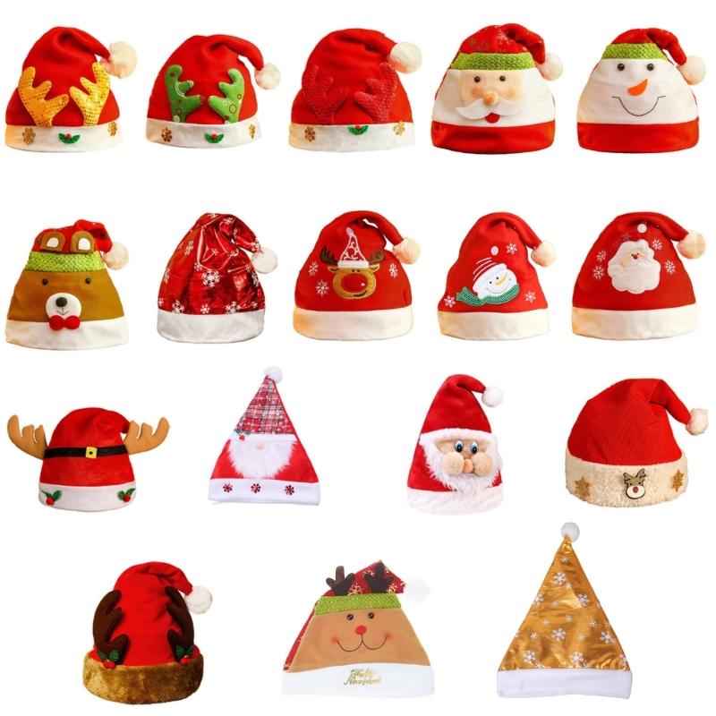 Sequined Christmas Party Santa Hat for Children Adult Pointed Caps Family Gathering Santa Hat Festival Props Headpiece