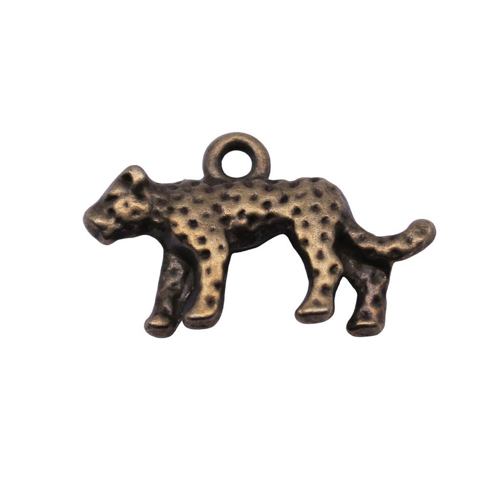 Retro Leopard Charms Metal Animal Pendants For Jewelry Making Handmade Supplies