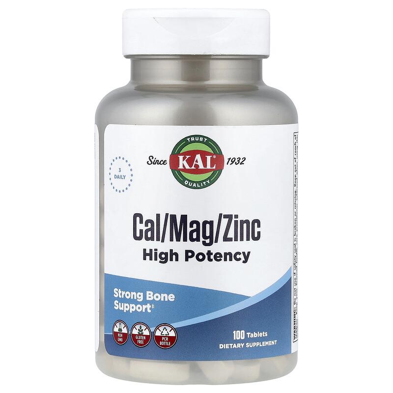 Cal/Mag/Zinc, High Potency , 100 Tablets