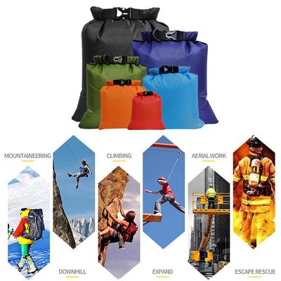 Outdoor Ultralight Waterproof Dry Sacks Storage Bags with Shoulder Straps for Camping Hiking