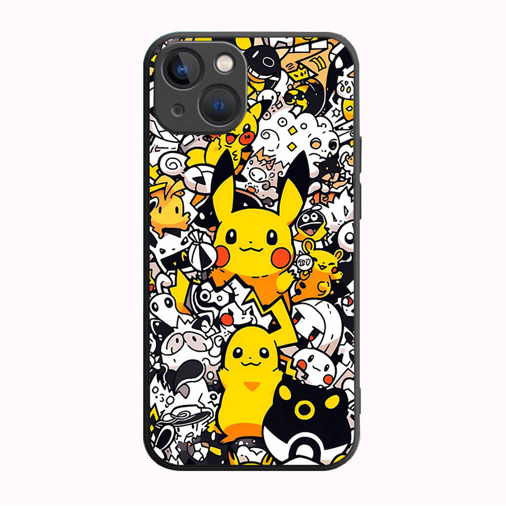 B-82 Pikchu  Black Case for Redmi 10A 10C 12C 13C 9A 9C 9T A3X Note 10 9 9S 10S iPhone 11 12 13 14 15 16 X XS Pro Max Mini 7 8 Plus XR