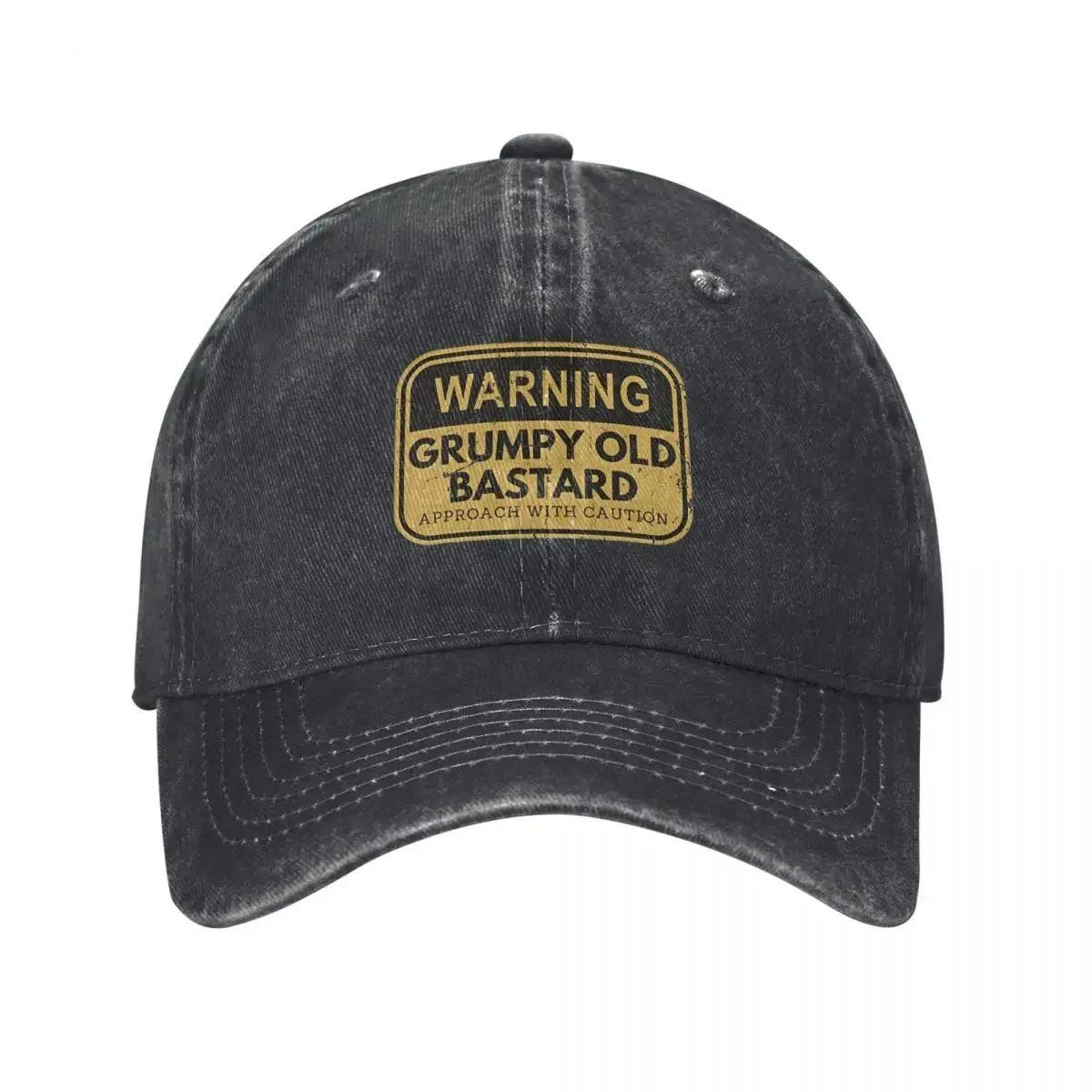 Yiran bag Waarschuwing Knorrige Oude Bastard Benader Mannen Vrouwen Baseballpetten Grappig Voorzichtigheid Verweerd Gewassen Buiten Verstelbare Pasvorm Snapback Pet Adjustable