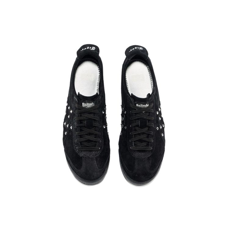 Onitsuka Tiger Mexico 66 Pigskin Studded Shock Absorbing Slip Resistant Durable Low Top Casual Shoes Unisex sneaker Black 1183A257-001