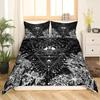 Boho Gothic Skull Bedding Set Death Moth Duvet Cover Set King Queen Full Twin Size Galaxy Sun And Moon Polyester Comforter Cover