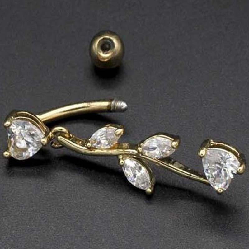 NEW Rhinestone Dangle Body Piercing Crystal Navel Belly Button Bar Barbell Rings