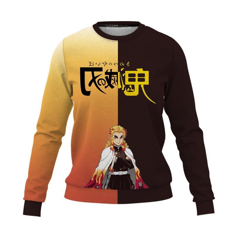 Demon Slayer 3D Print Casual Base Layer Shirt Christmas Loose Crew Neck Sweatshirt 0054