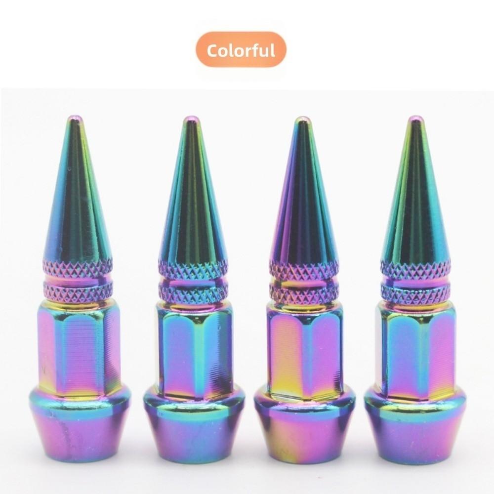 4pcs Universal Pointed Valve Tips Sharp Pointed Auto Parts Tire Valve Cover Bicycle and Motorcycle