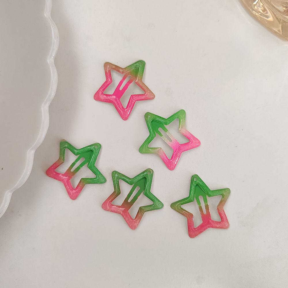 

5 шт. Милые корейские цветные заколки для волос BB со звездочками, заколка для волос для детей, девочек, ребенка, краб, повязка на голову для аксессуаров для волос, головной убор, украшение