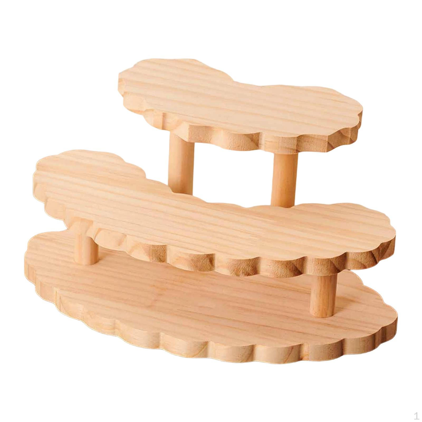 

Action Figures Display Stand Collectibles Shelf Decoration Wood Riser Perfume Organizer for 3 Tier