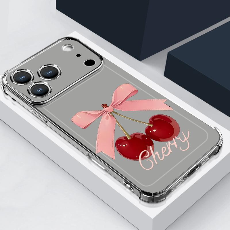 Rosa Schleifenmuster Hülle Für iPhone 17 Pro Max Coque iPhone 16 15 14 13 Pro Max 11 Stoßfest Klar Weiche Silikonhülle