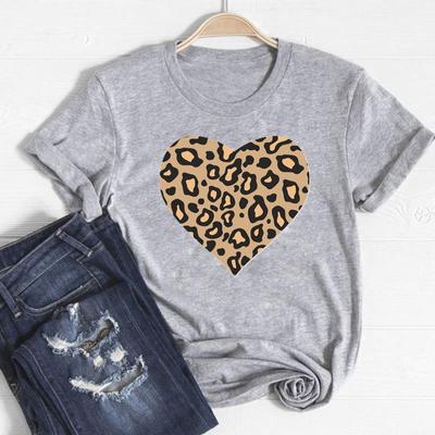 Style Leopard Lovely Clothing Casual Short Sleeve 90s Sweet Style Unisex Print Lady FeUnisex Graphic T-shirt Tee Top Fashion T Shirt