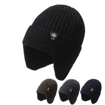 Ear Protection Hat Men's Winter Plus Velvet Thickened Warm Woolen Hat Outdoor Windproof and Coldproof Knitted Hat Cold Hat