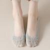 Women's Lace Invisible Stockings Spring/Summer Ultra-Thin Shallow Cut Breathable Silicone Lace Boat Socks Short Socks