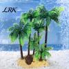 Realistic Aquarium Plants Artificial Plants, Miniature Plastic Coconut Trees, Safe Fish Tank Landscape Accessories for Betta Shrimp Turtles
