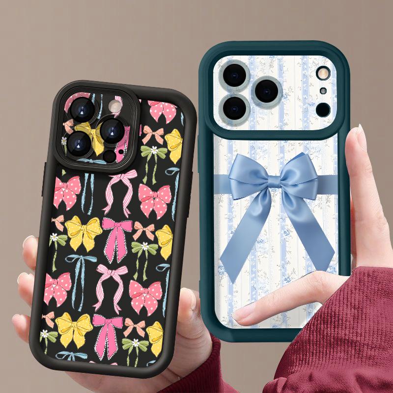 Bowknots Print Phone Case For iPhone 17 Pro Max Shockproof Bumper Soft Cover For iPhone 16 15 14 13 Pro Max 16E 17E