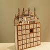 Ramadans Holz Countdown Kalender Schubladen Eid Mubarak Moschee Adventskalender Dekoration mit LED-Licht und 30 Schubladen