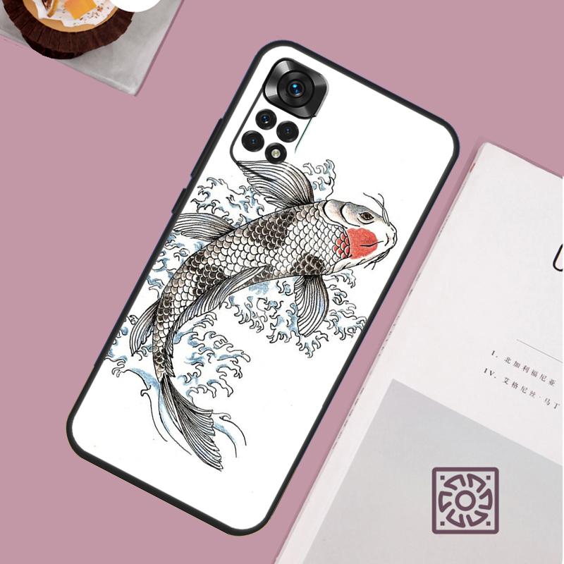 Koi Carp Fish Painting Case For Xiaomi Redmi Note 12 11 8 9 10 13 Pro 12S 11S 10S 9S Redmi 13C 9C 10C 12C Cover