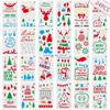 24Pcs Christmas Templates Plastic Hollow Elk Drawing Stencils Xmas Hat for Craft D57B