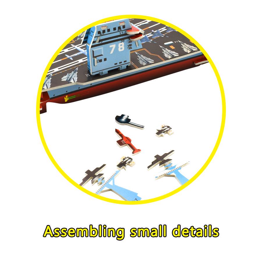 Aircraft Carrier 3D DIY Paper Puzzle for Kids Model Ships Assembly Jigsaw Puzzle Building Kit Educational Toys for Children Gift