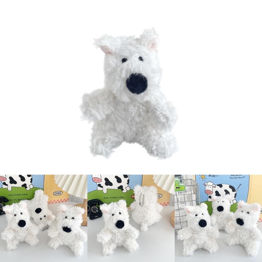 Adorable White Plush Westie Dog Keychain Soft And Cuddly Stuffed Animal Gift