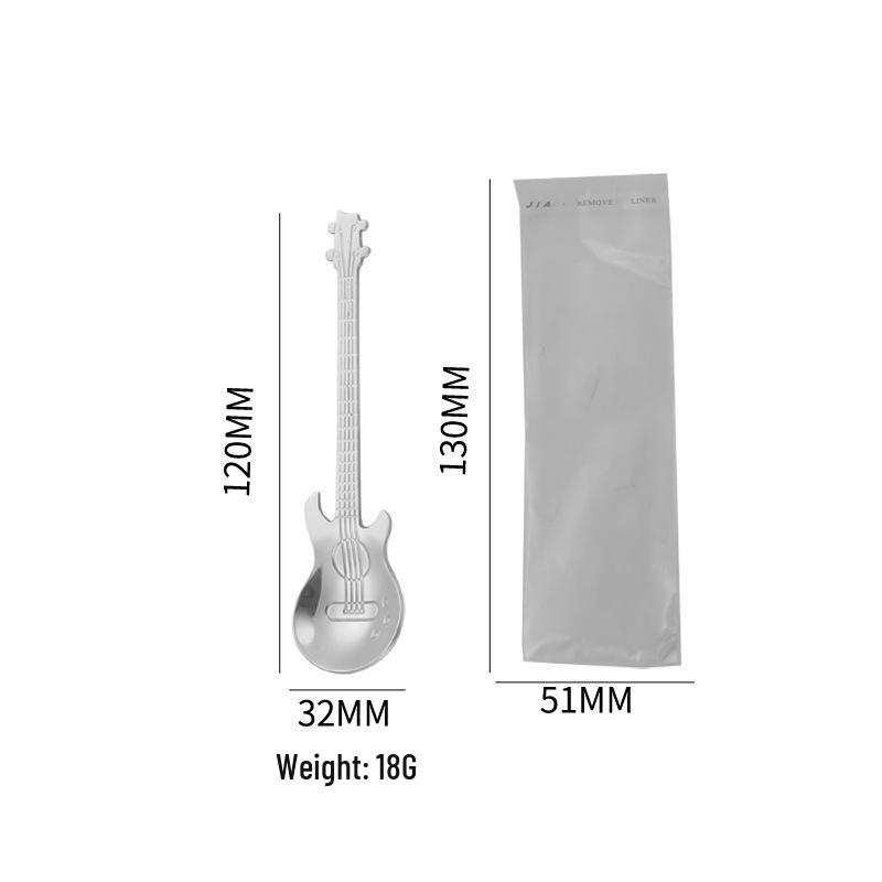 304 Stainless Steel Colorful Guitar Coffee & Dessert Stirring Spoon