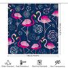 Pink Flamingo Shower Curtain Fabric Print Decorative Waterproof Bath Set For Home Bathroom Accessories Nautical Blue White Flora