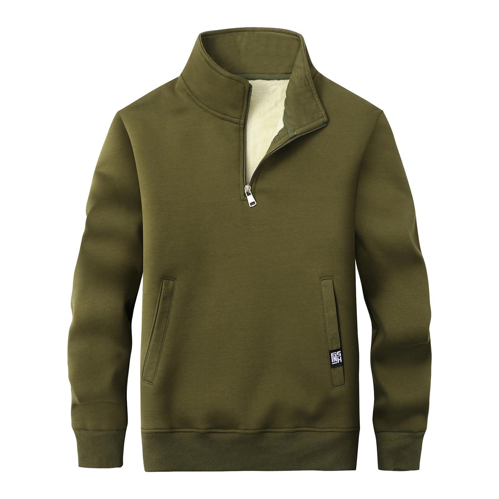 

Mens Casual Outdoor Set Solid Color Stand Collar Lamb Fleece Hoodie M