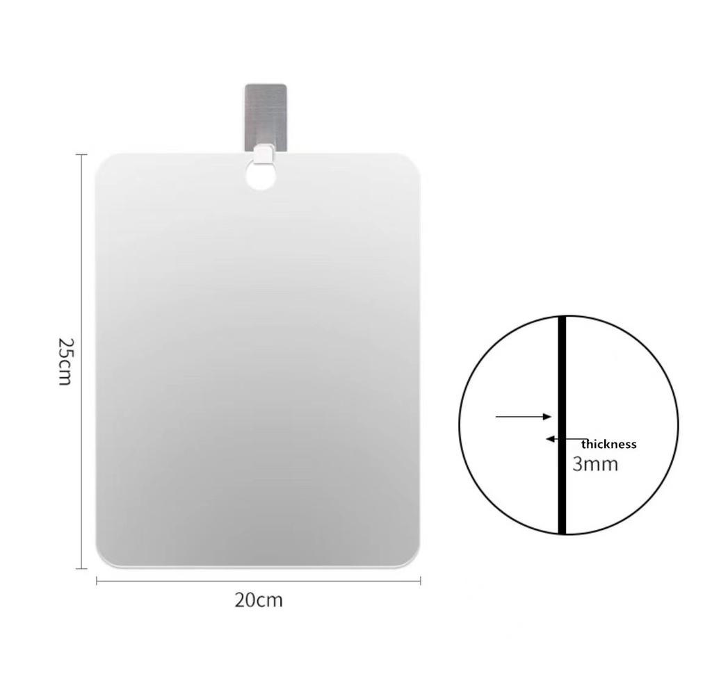 1 PC Deluxe Anti-Fog Shaving Mirror Fogless Bathroom Shower Mirror With Handheld Option For Men And Women Hanging Shower Mirro